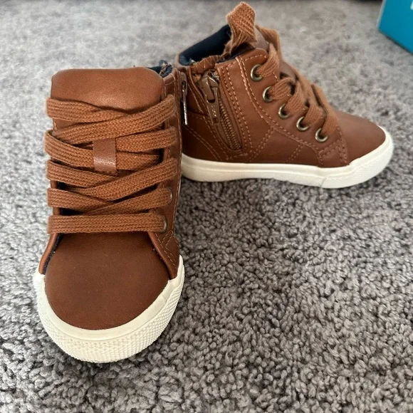 Toddler Boys Mateo High top sneakers Cat & Jack cognac size 5 - Picture 2 of 4